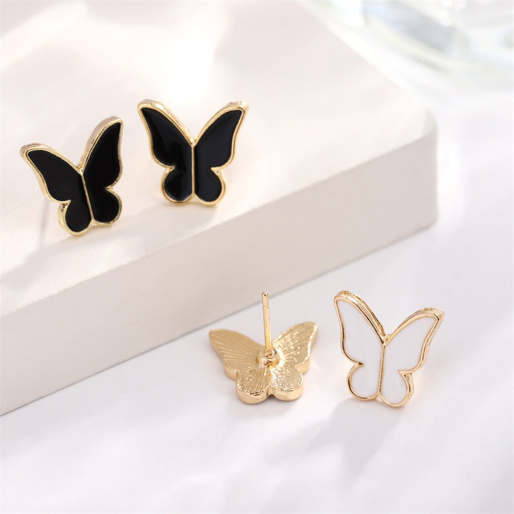 Korean Style Elegant Female Pink Dripping Butterfly Creative Classic Rings