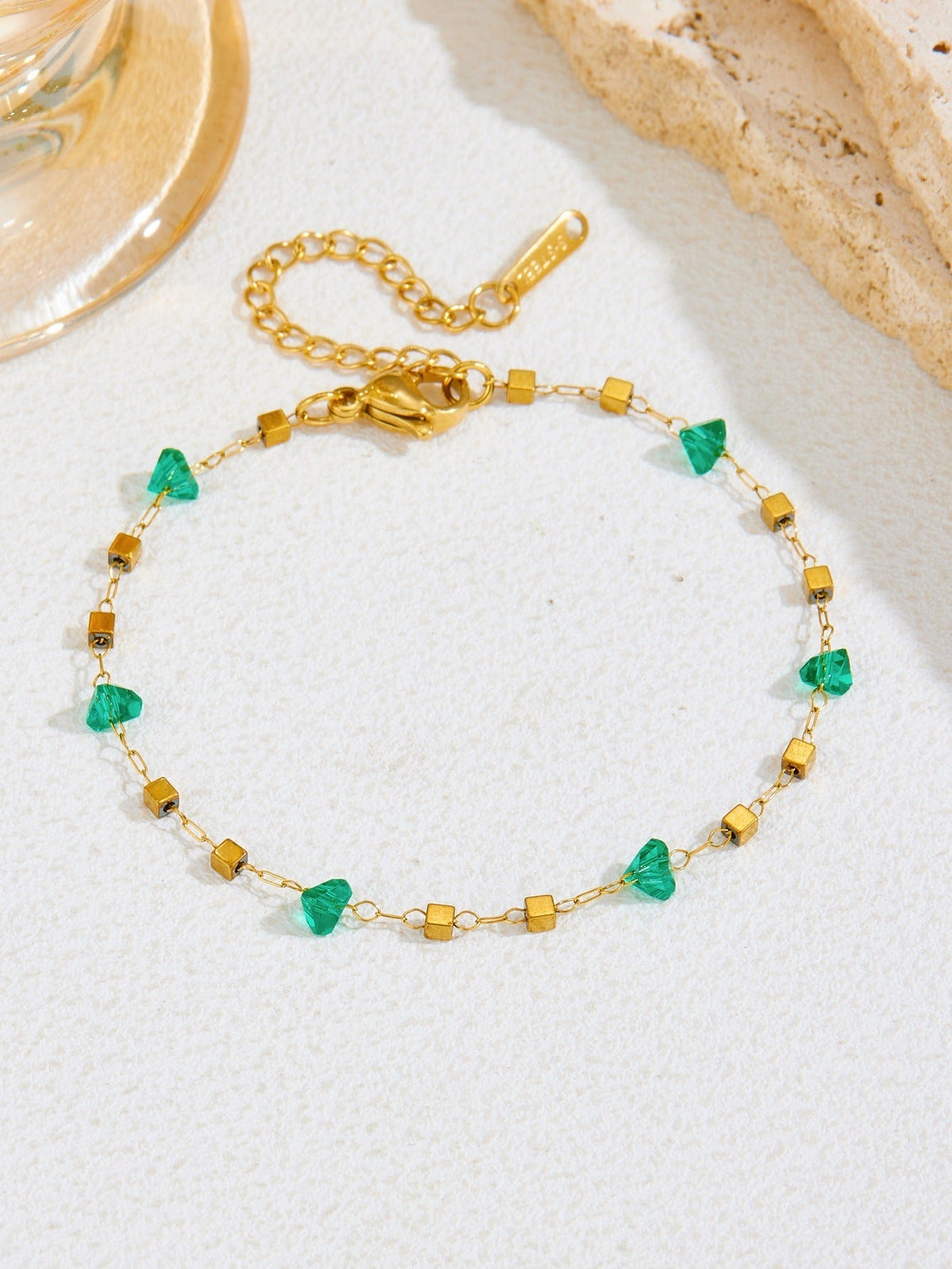 Women's High-grade Stainless Steel Inlaid Zircon Square Necklaces