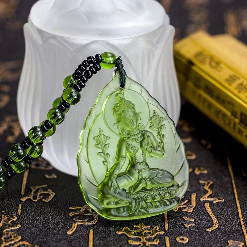 Women's & Men's Knot Ancient French Glaze Buddha Amitabha Pendants