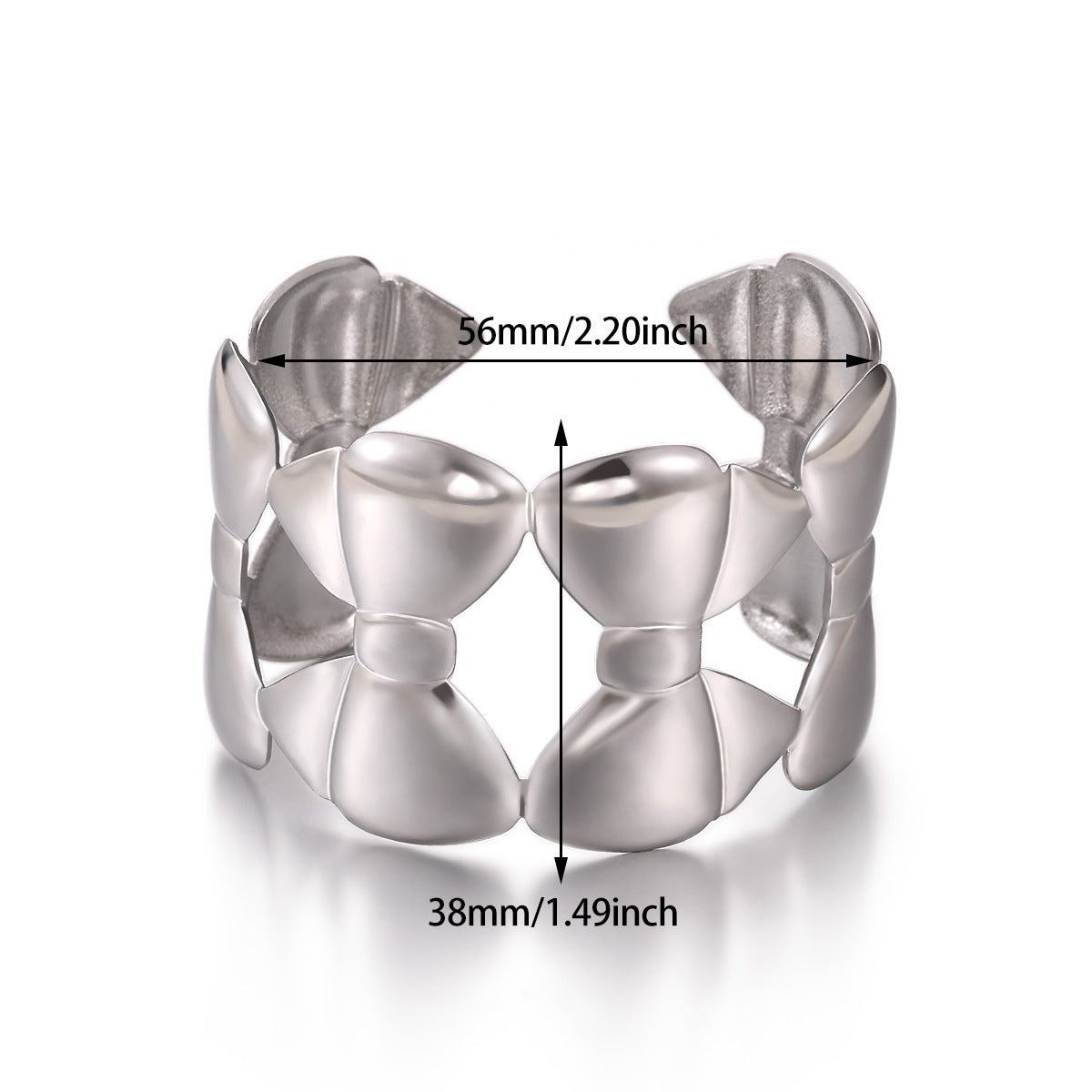 Women's Minimalist Heart Irregular Metal Glossy Surface Bracelet