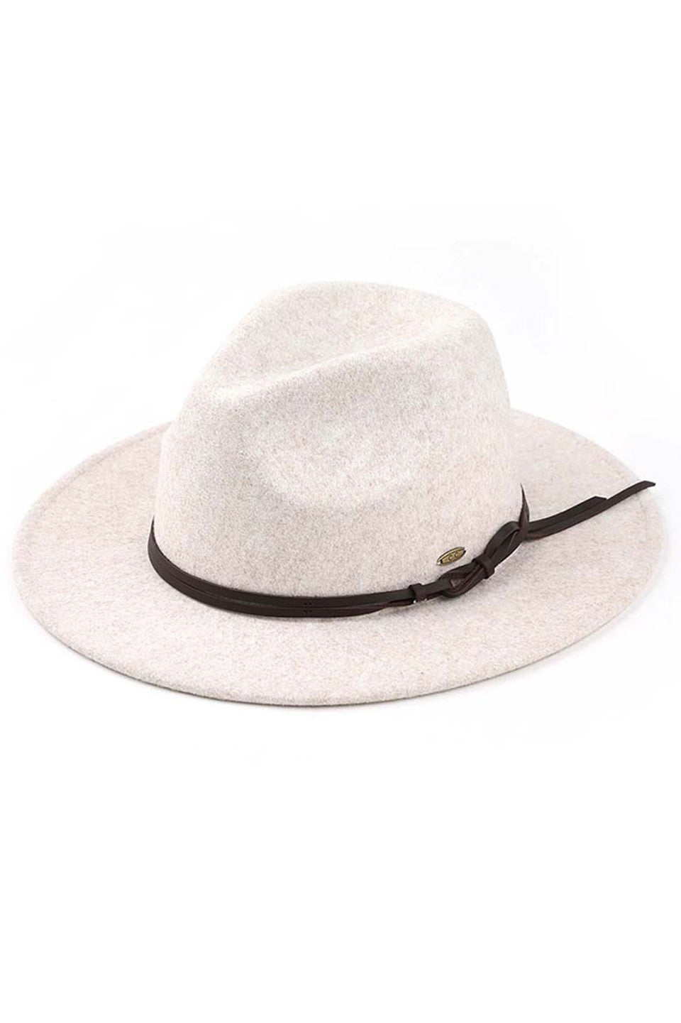 C.C Vegan Felt Leather Trim Heather Color Hat