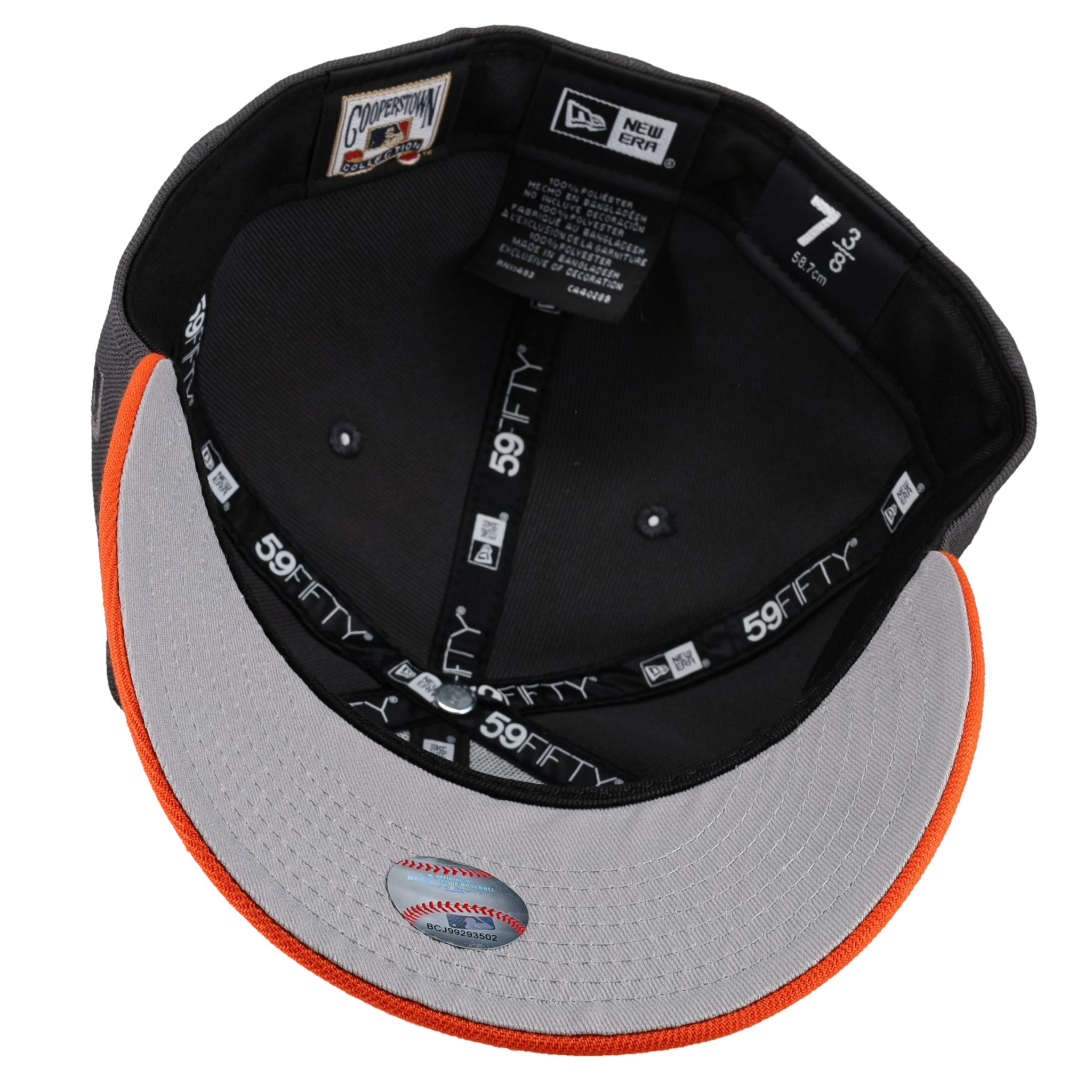 Baltimore Orioles Graphite/Orange 50th Anniversary Script Metallic 59Fifty Fitted Hat