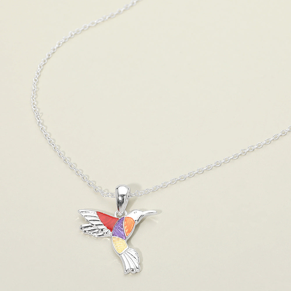 Hummingbird Charm Pendant Necklace