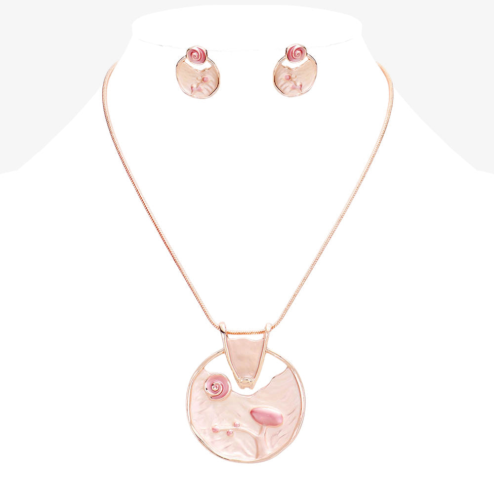Crystal Abstract Design Pendant Necklace