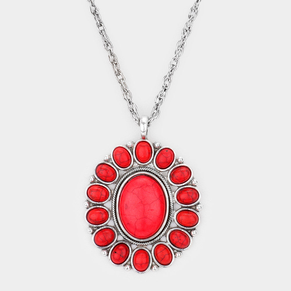 Natural Stone Pendant Necklace