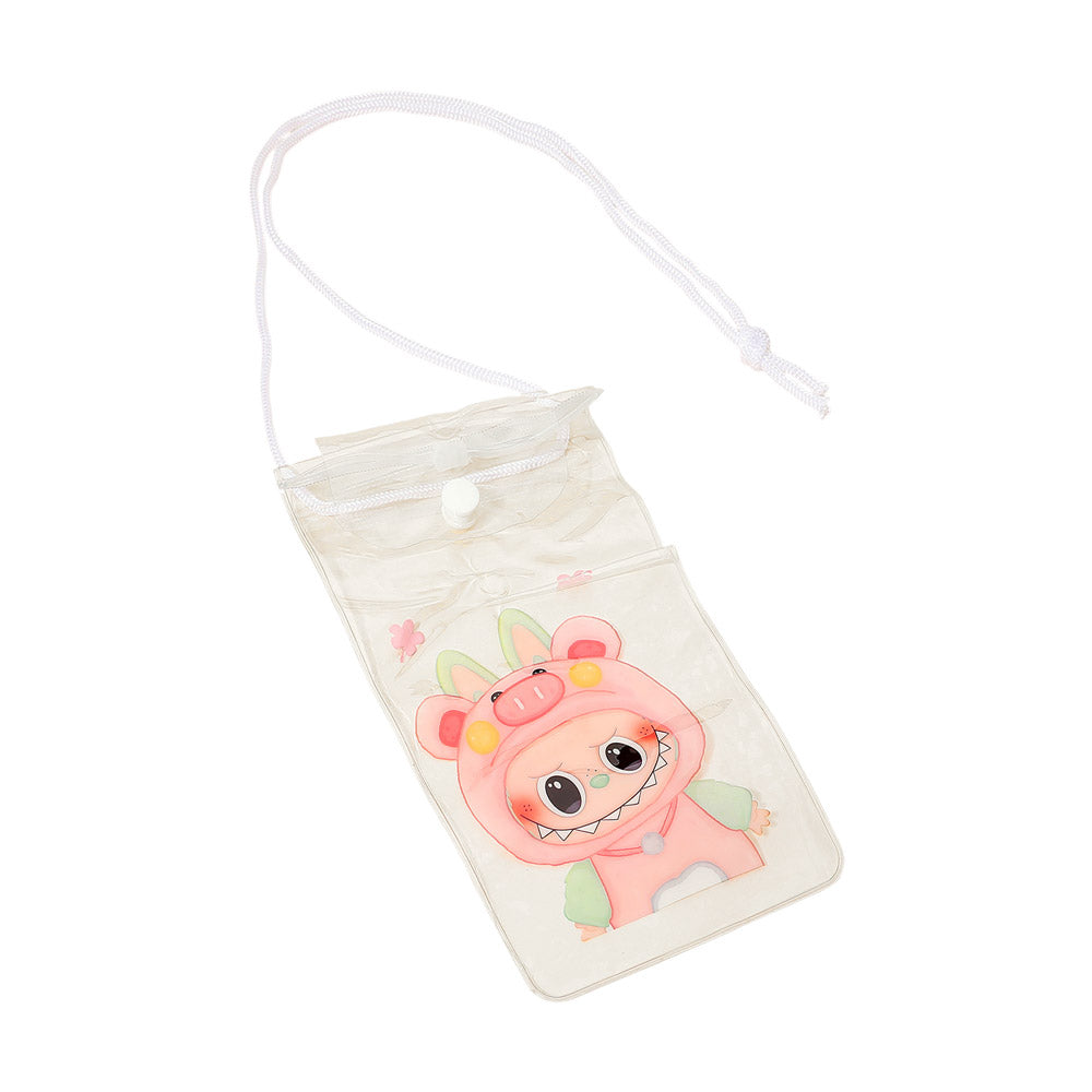 12PCS - Monster Bunny Character Transparent Phone Pouch Lanyard Bag