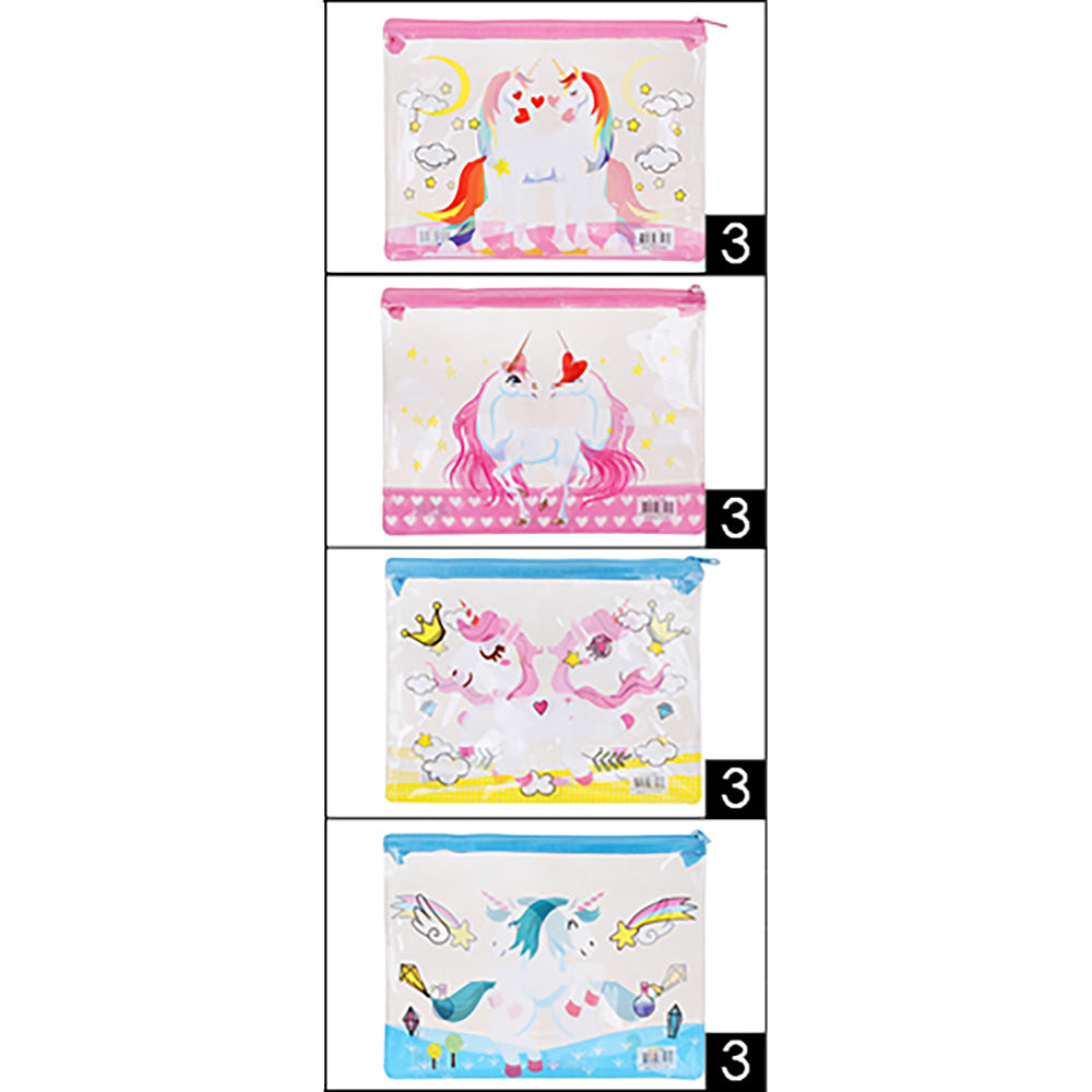 12PCS - Unicorn Printed Transparent Pouch Bag