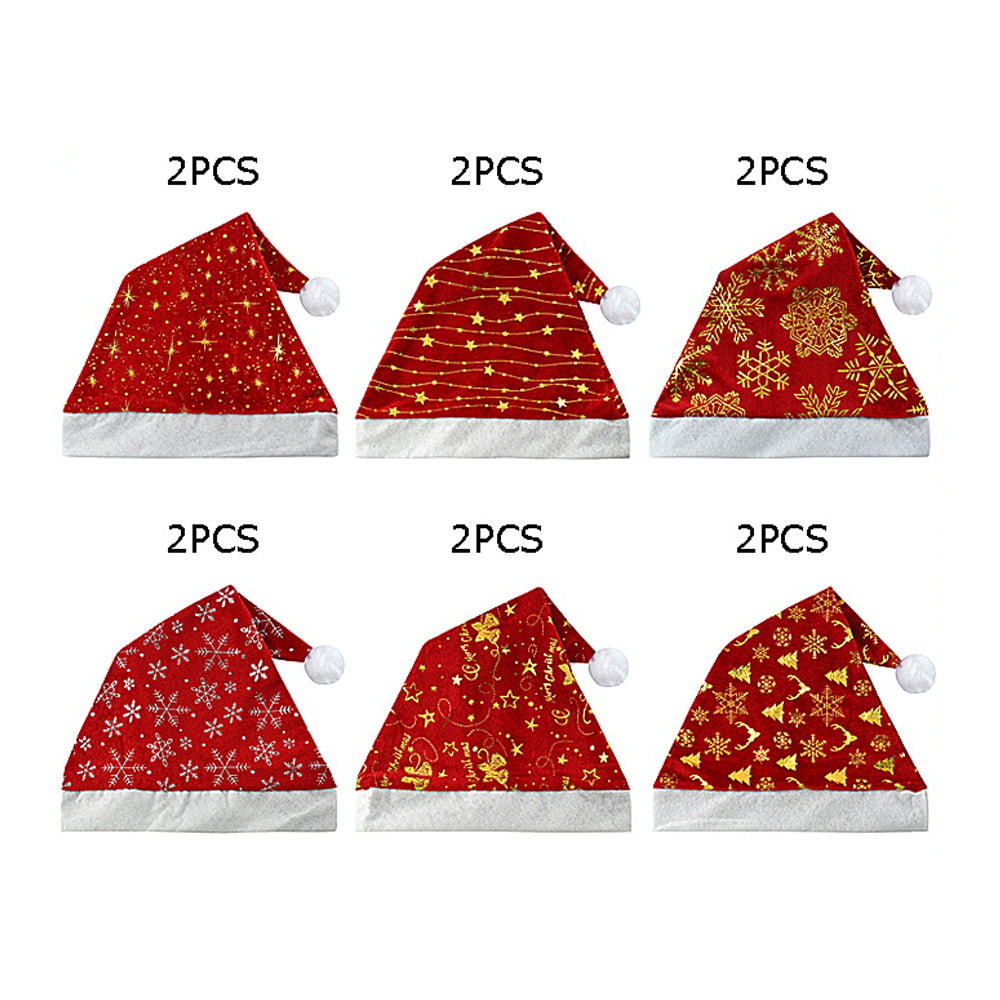 12PCS - Christmas Santa Hat Set