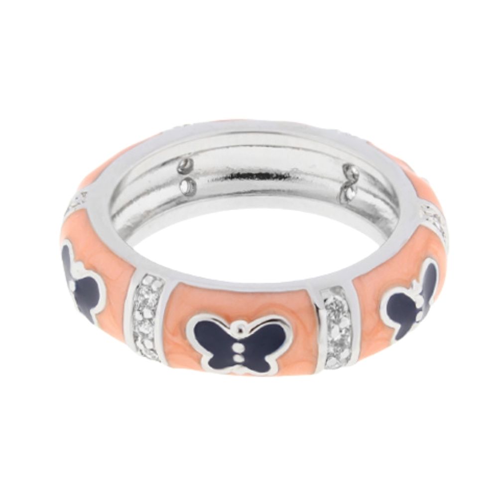 Butterfly World Ring — Domed Pavé Station