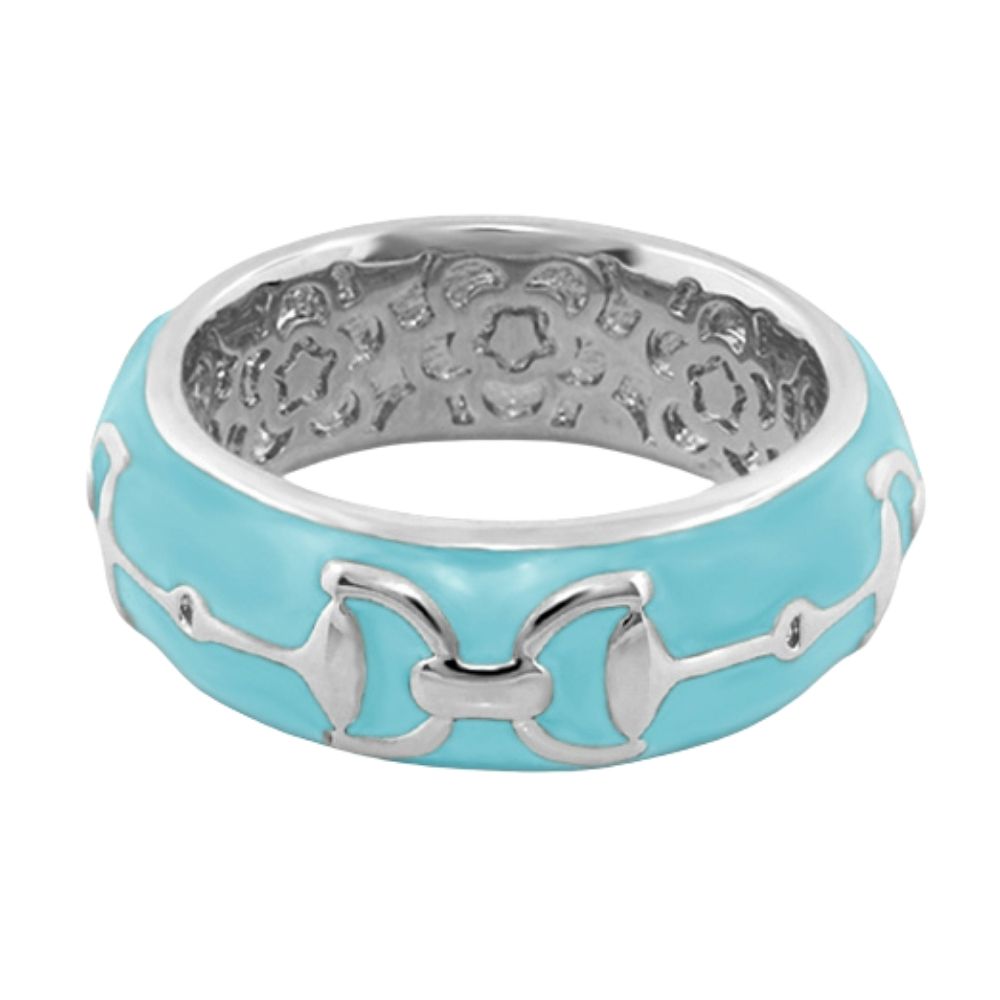 Equestrian Stirrup Ring — Apricot Horsebit