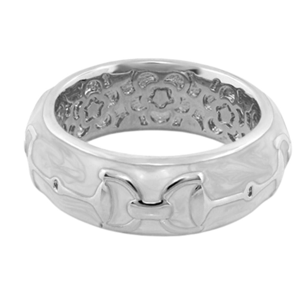 Equestrian Stirrup Ring — Apricot Horsebit
