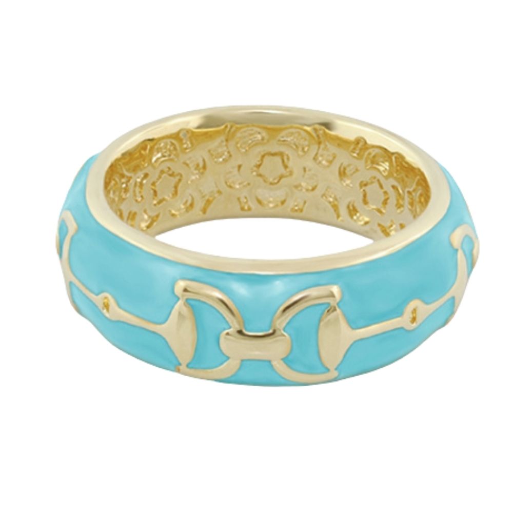 Equestrian Stirrup Ring — Apricot Horsebit