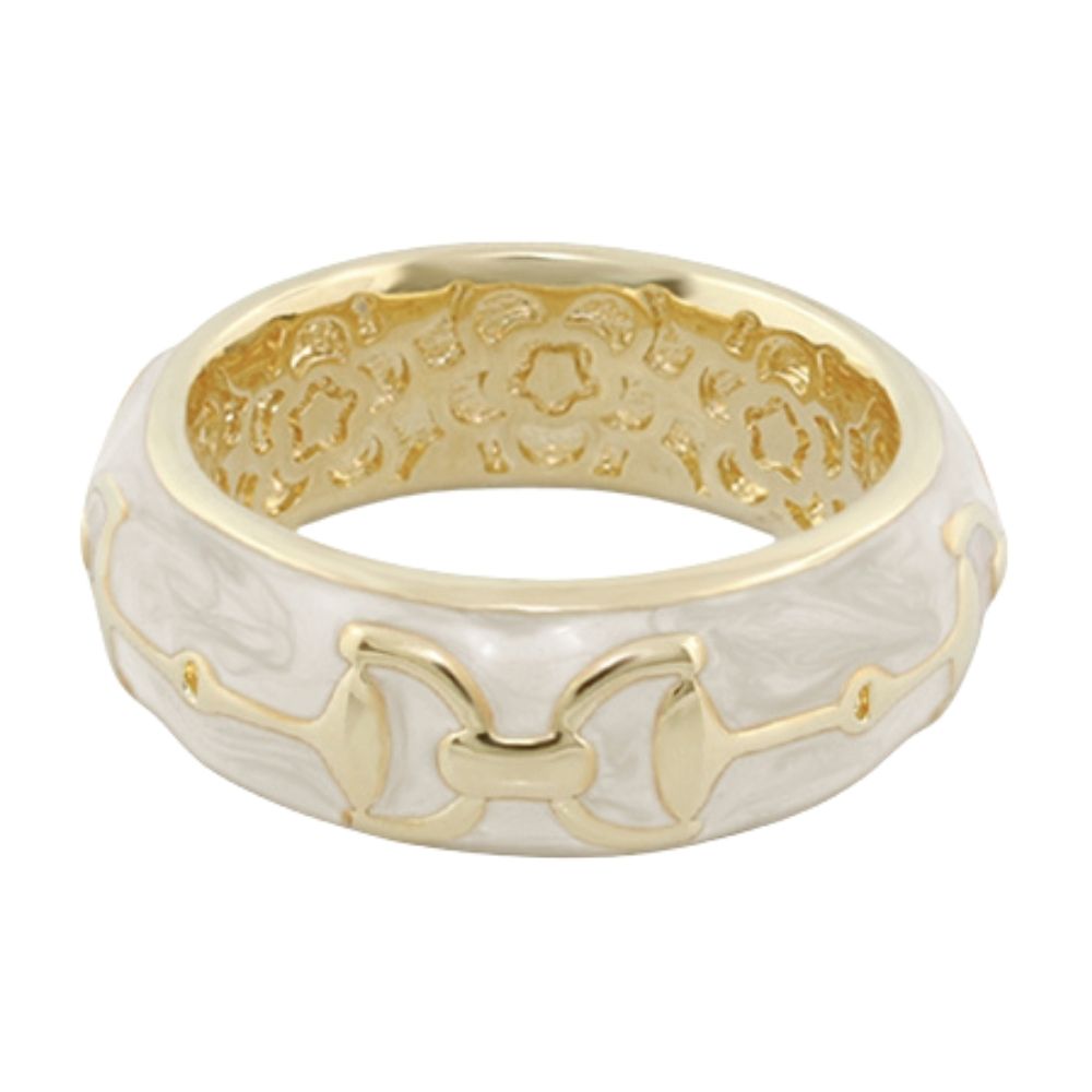 Equestrian Stirrup Ring — Apricot Horsebit