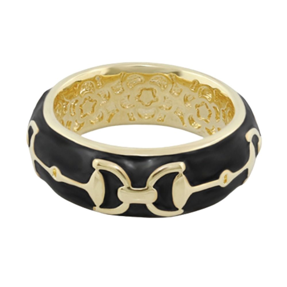 Equestrian Stirrup Ring — Apricot Horsebit