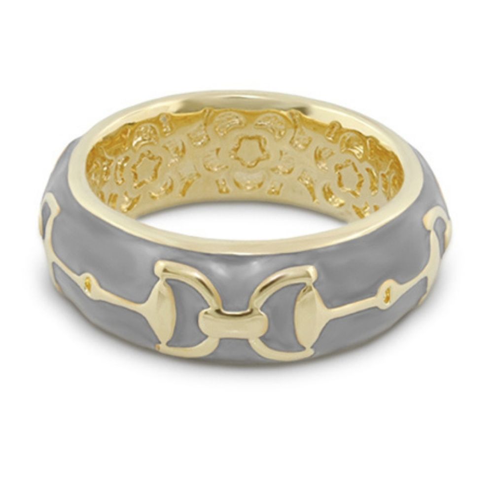 Equestrian Stirrup Ring — Apricot Horsebit