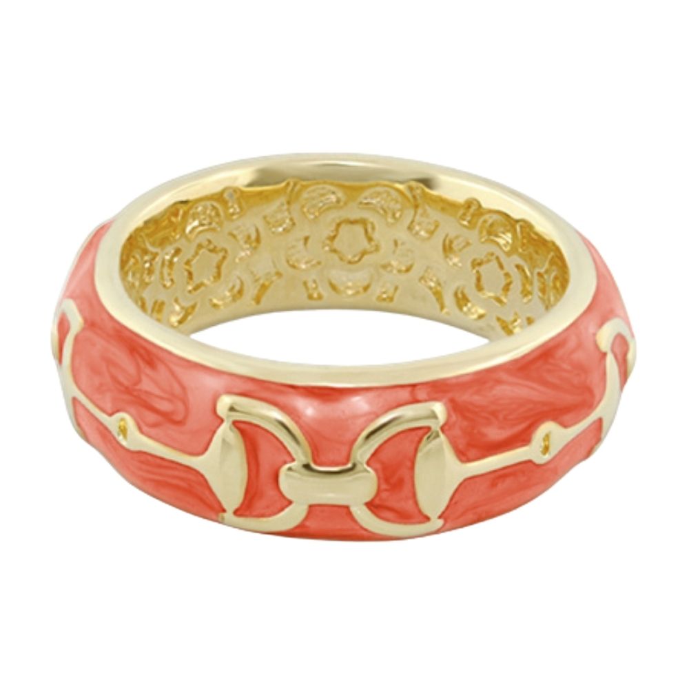 Equestrian Stirrup Ring — Apricot Horsebit