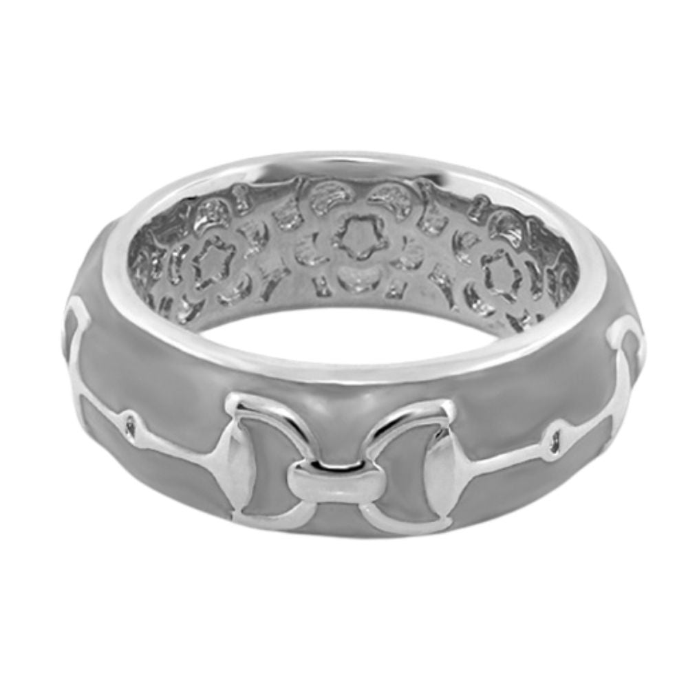 Equestrian Stirrup Ring — Apricot Horsebit