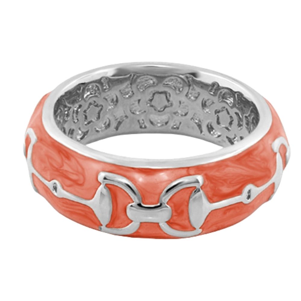 Equestrian Stirrup Ring — Apricot Horsebit