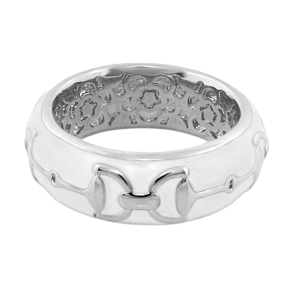 Equestrian Stirrup Ring — Apricot Horsebit