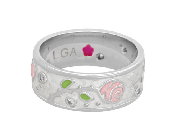 Daisy Love Band Ring — Trailing Rose