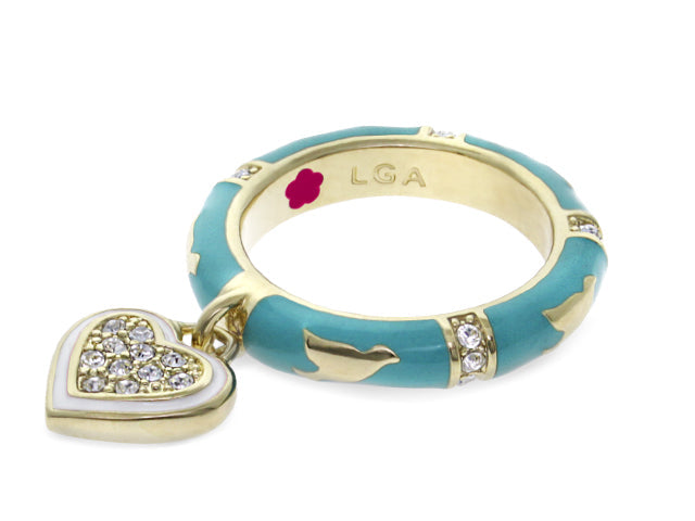 Charming 2 Stackable Ring — Pavé Heart Charm