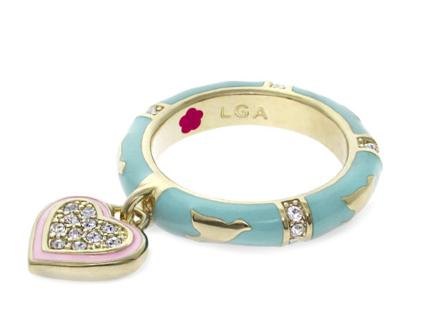 Charming 2 Stackable Ring — Pavé Heart Charm