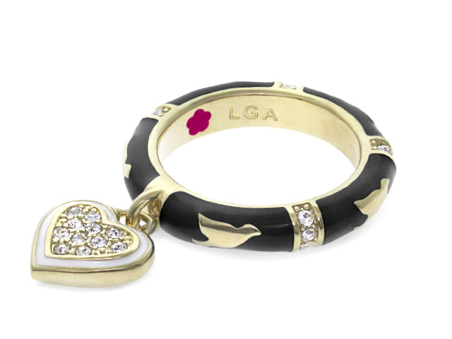 Charming 2 Stackable Ring — Pavé Heart Charm