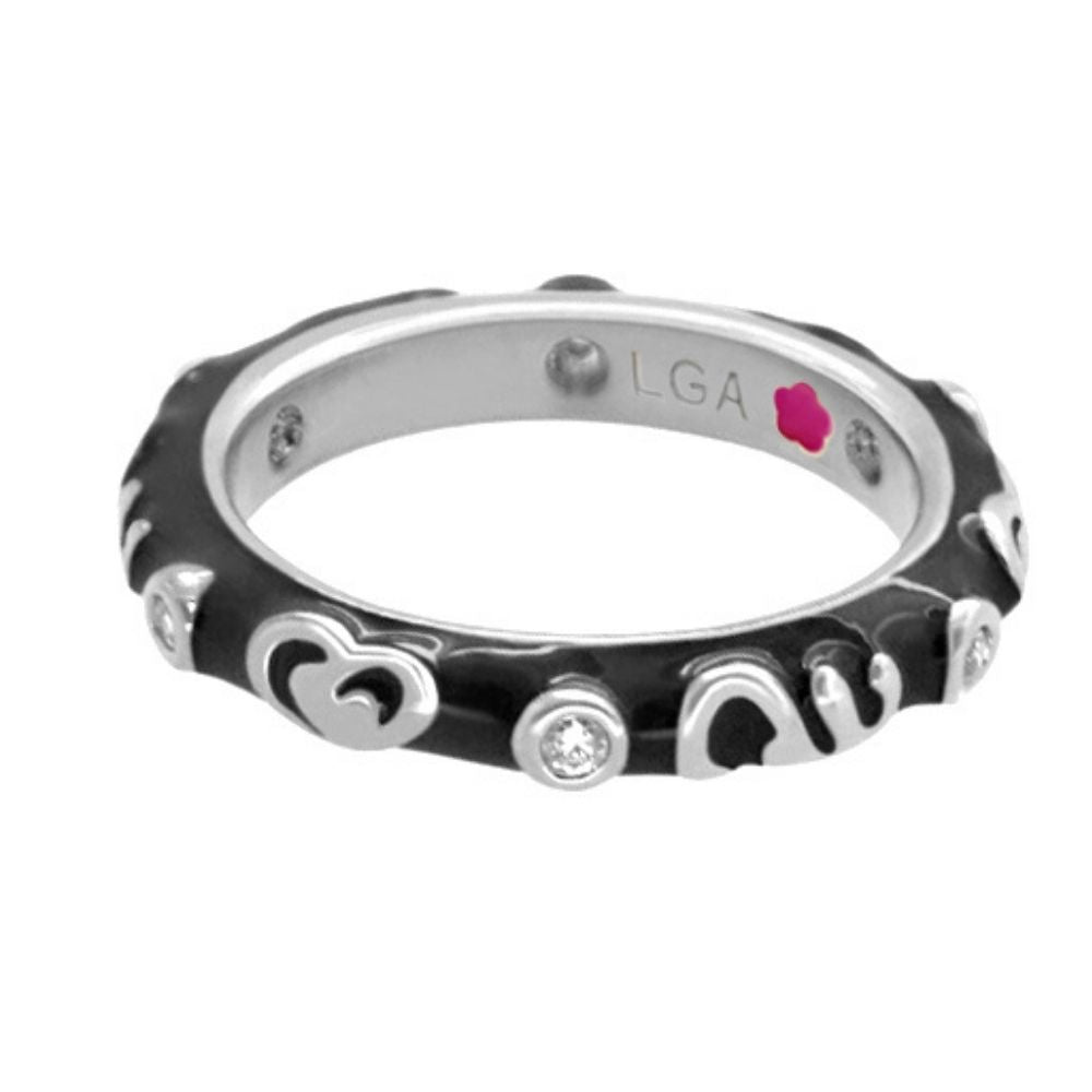 Stackable Desire Ring — Heart & Swirl Band