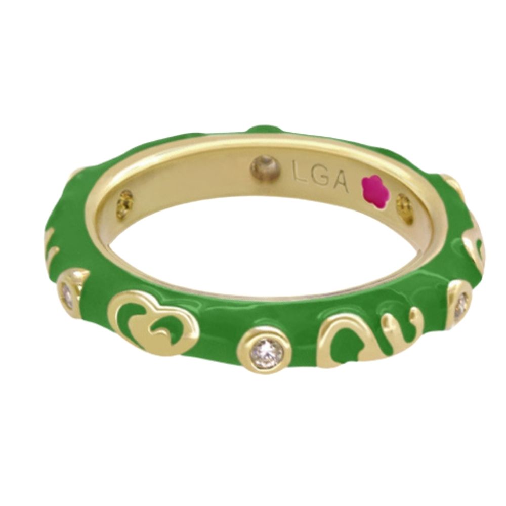 Stackable Desire Ring — Heart & Swirl Band