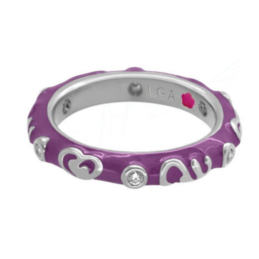 Stackable Desire Ring — Heart & Swirl Band