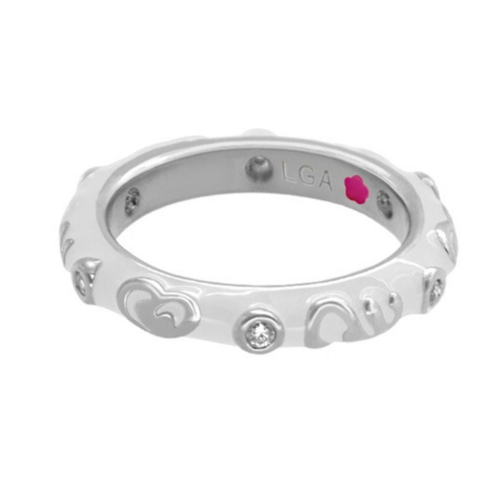 Stackable Desire Ring — Heart & Swirl Band