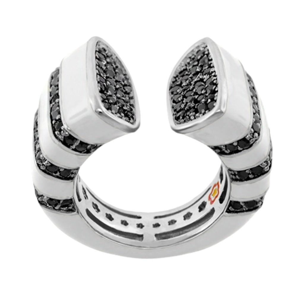 Earth Wind and Fire Ring — Ridged Pavé