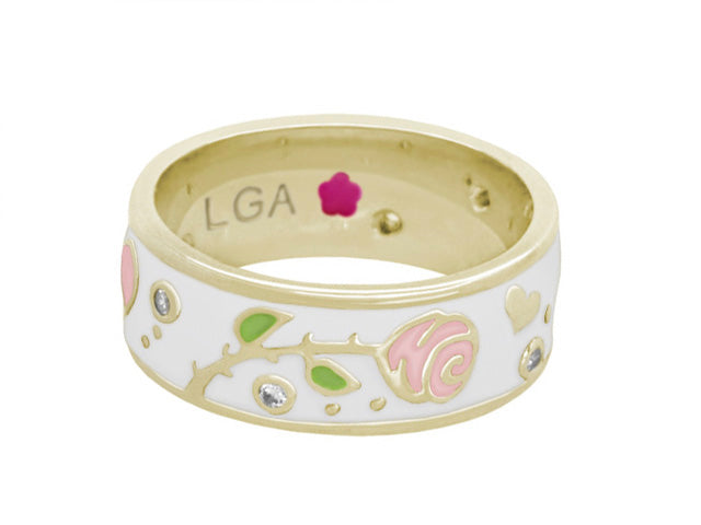 Daisy Love Band Ring — Trailing Rose