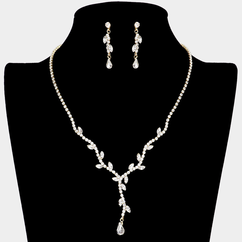 Sprout Detailed Rhinestone Necklace