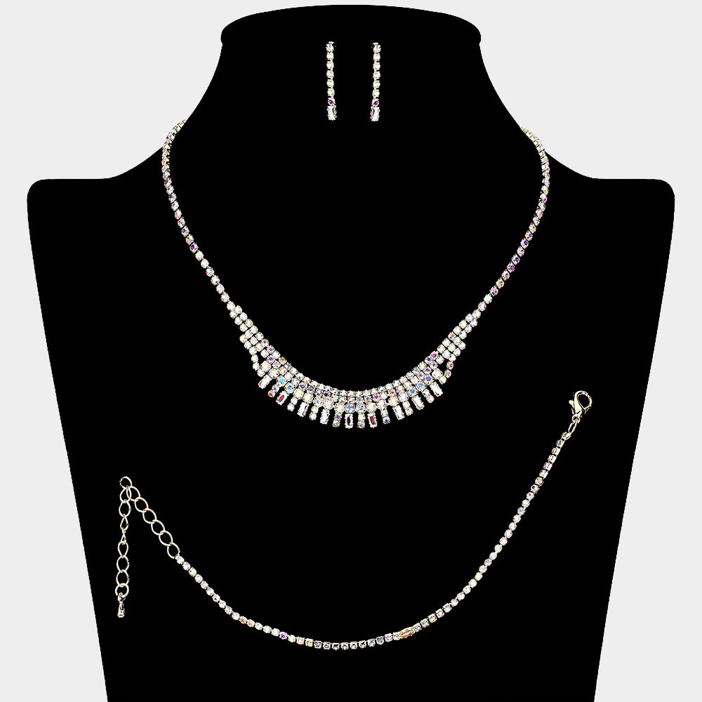 CZ Rhinestone Paved Necklace