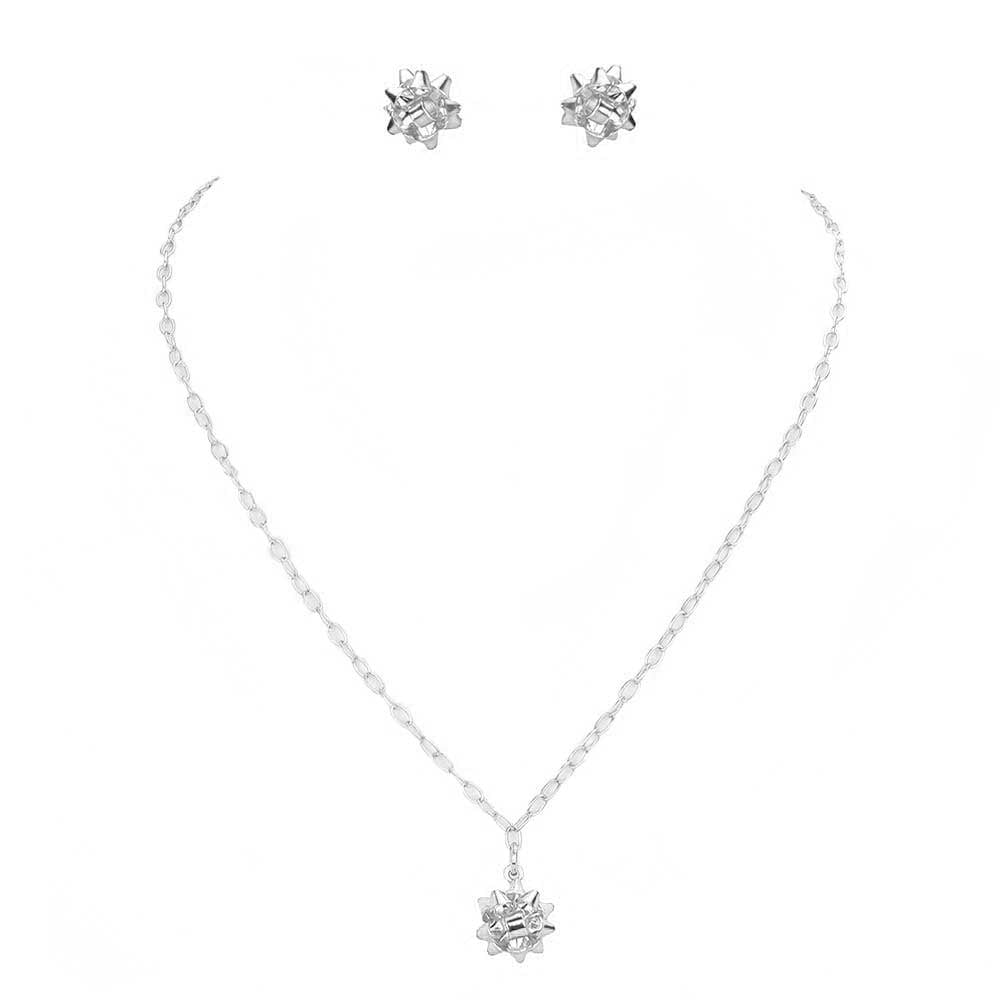 Christmas Gift Bow Necklace
