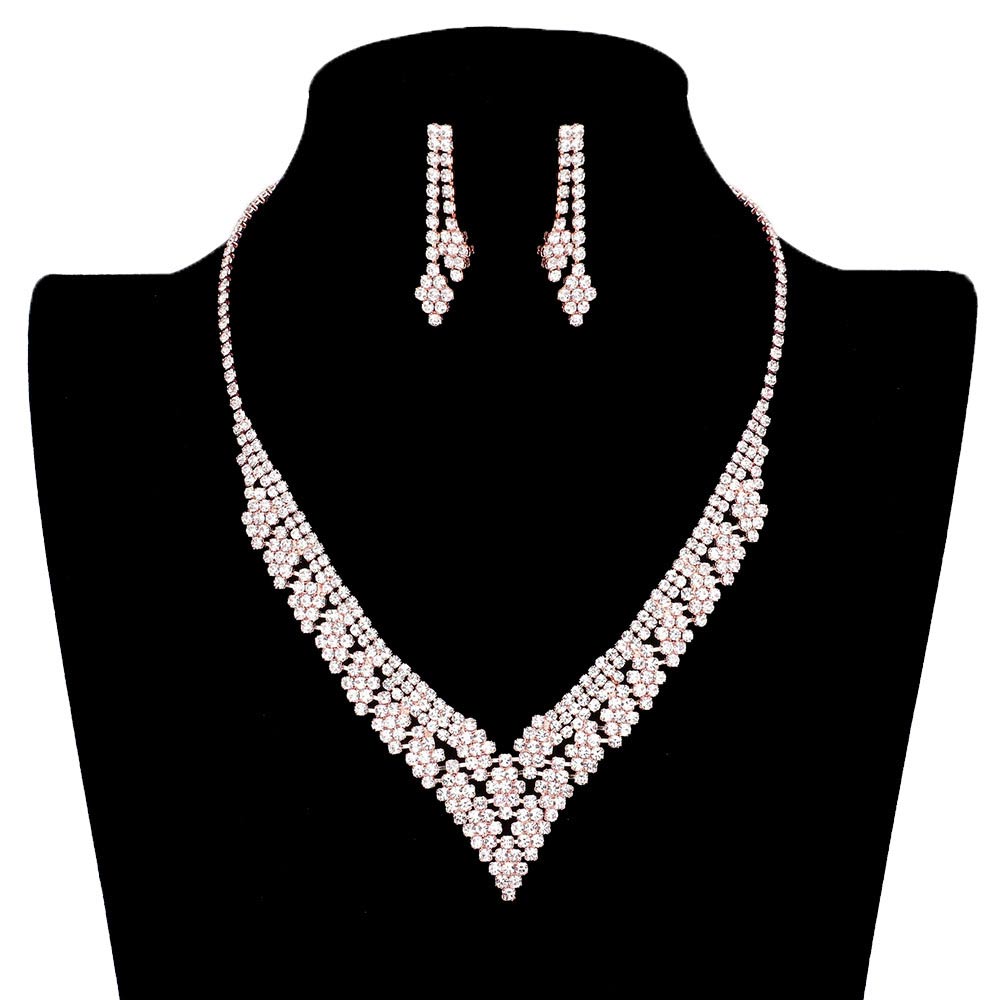 Rhinestone Pave V Shape Necklace