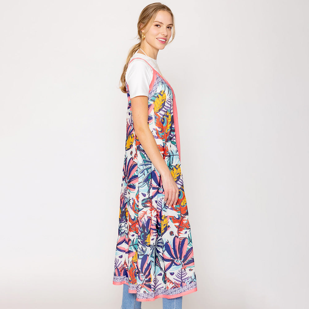 Abstract Print Sleeveless Maxi Dress