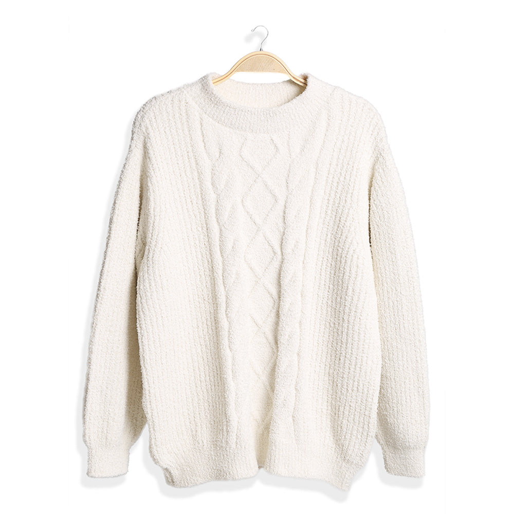 Solid Color Ribbed Sweater