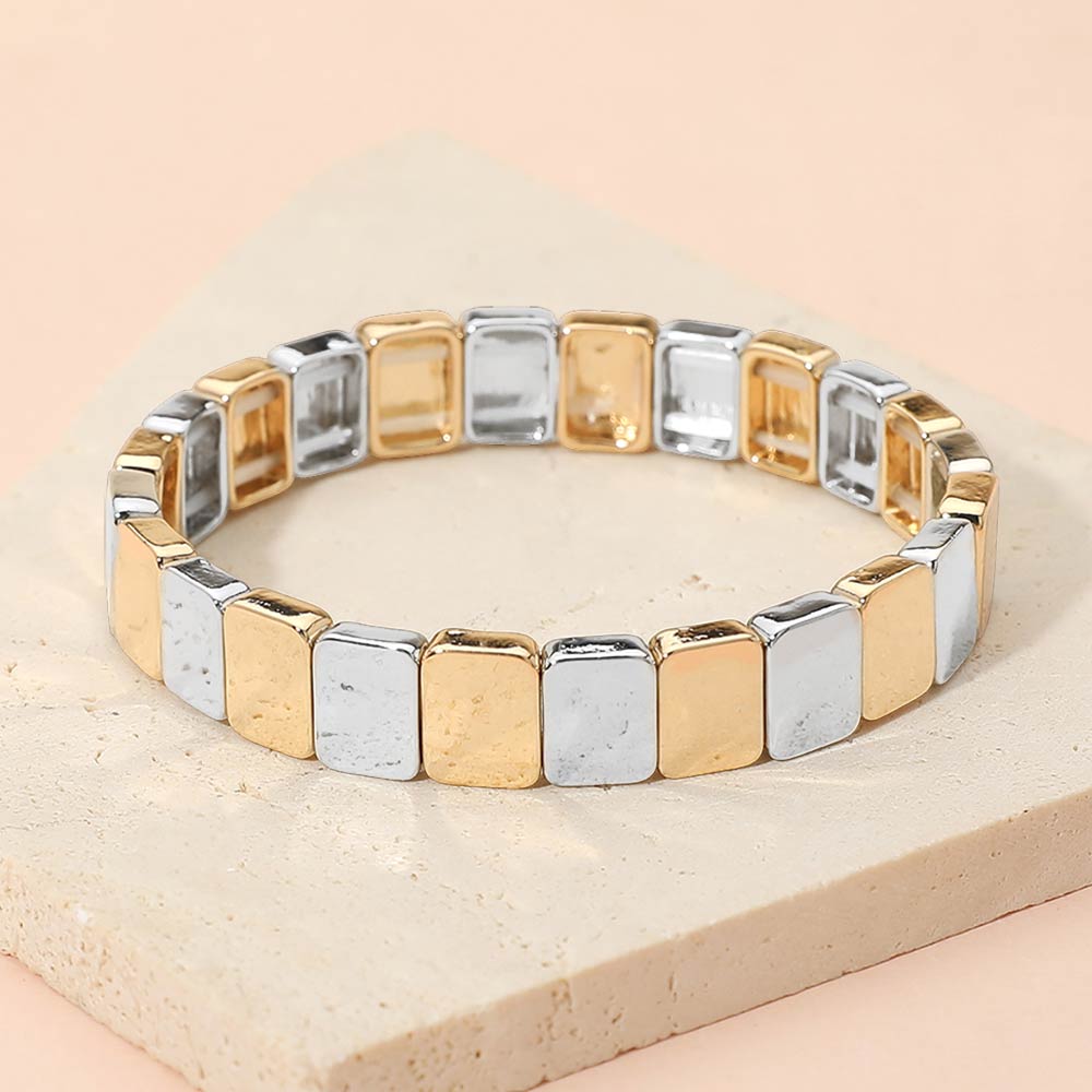 Square Metal Stretch Bracelet