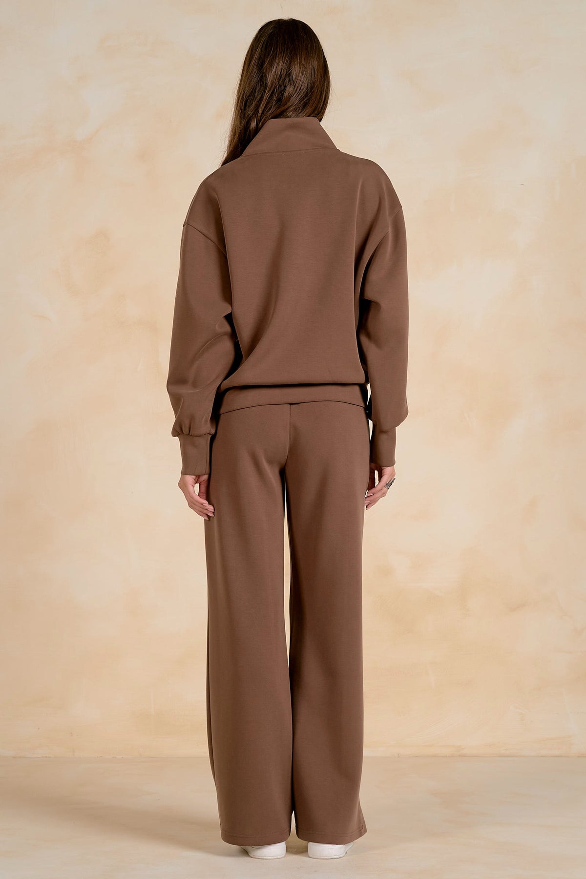Samara Quarter Zip Sweatshirt Light Brown