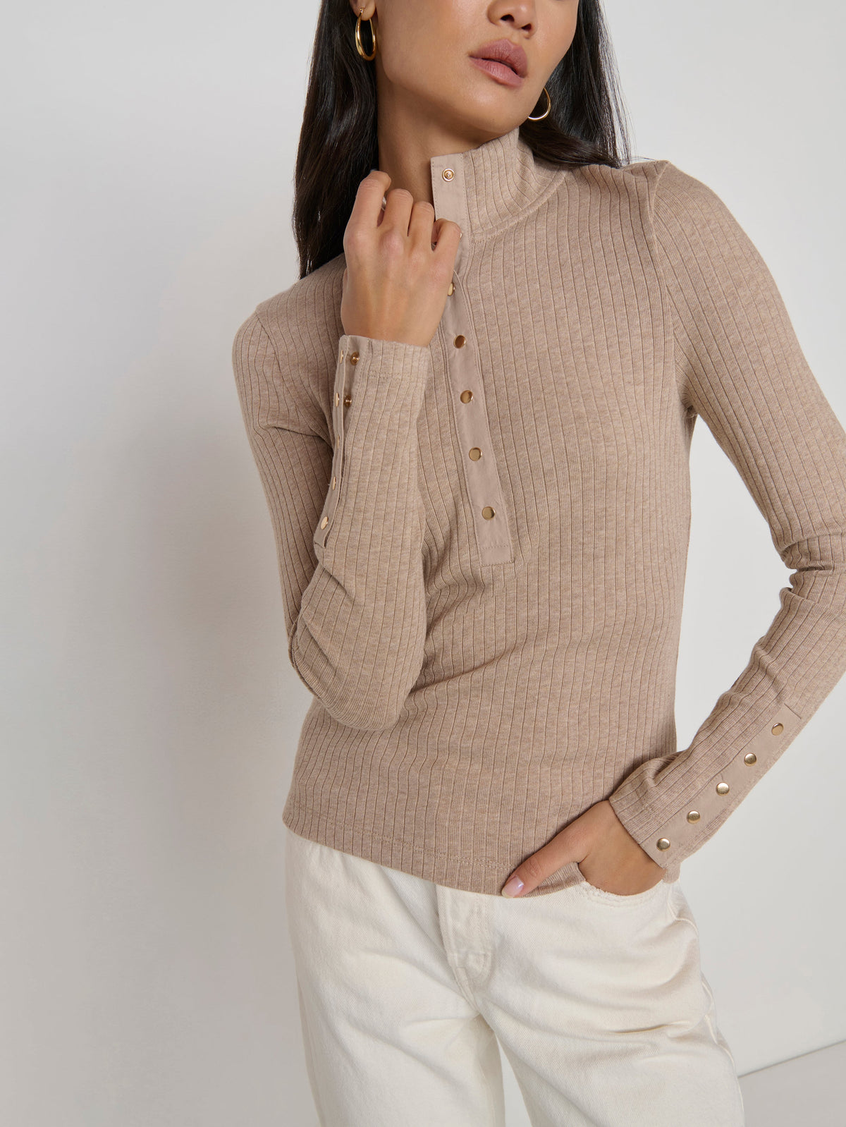 Sheila Top in heather oatmeal
