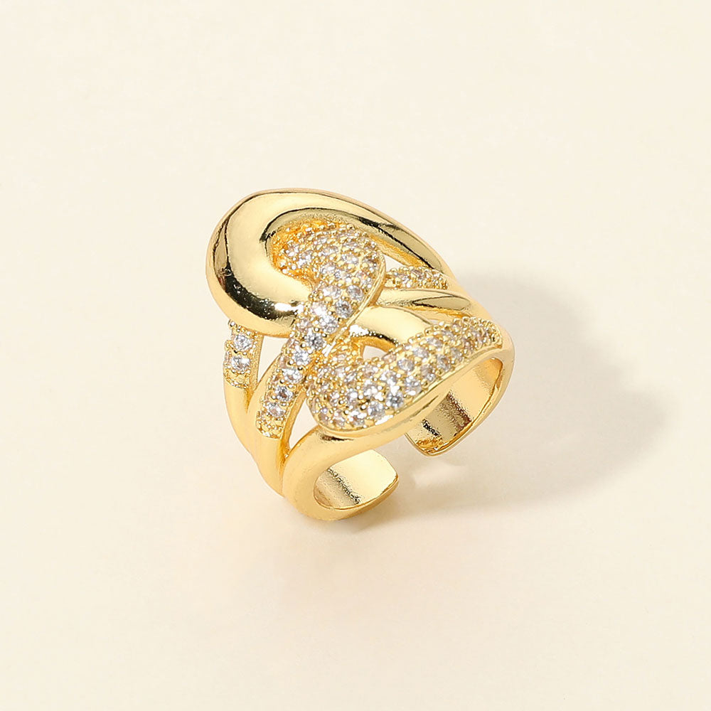 CZ Pave Interwoven Statement Ring