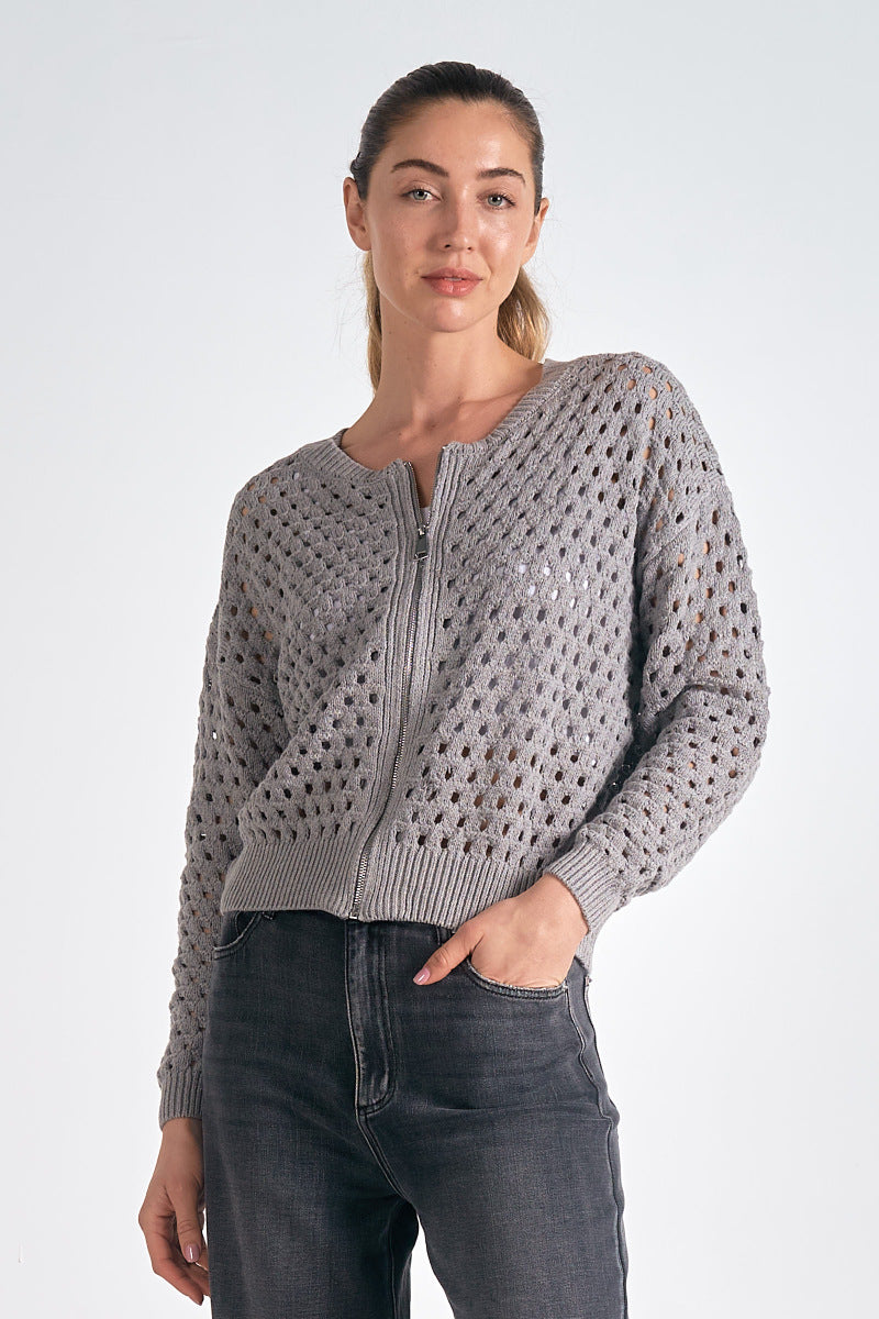 Aster Sweater Cardigan Light Grey