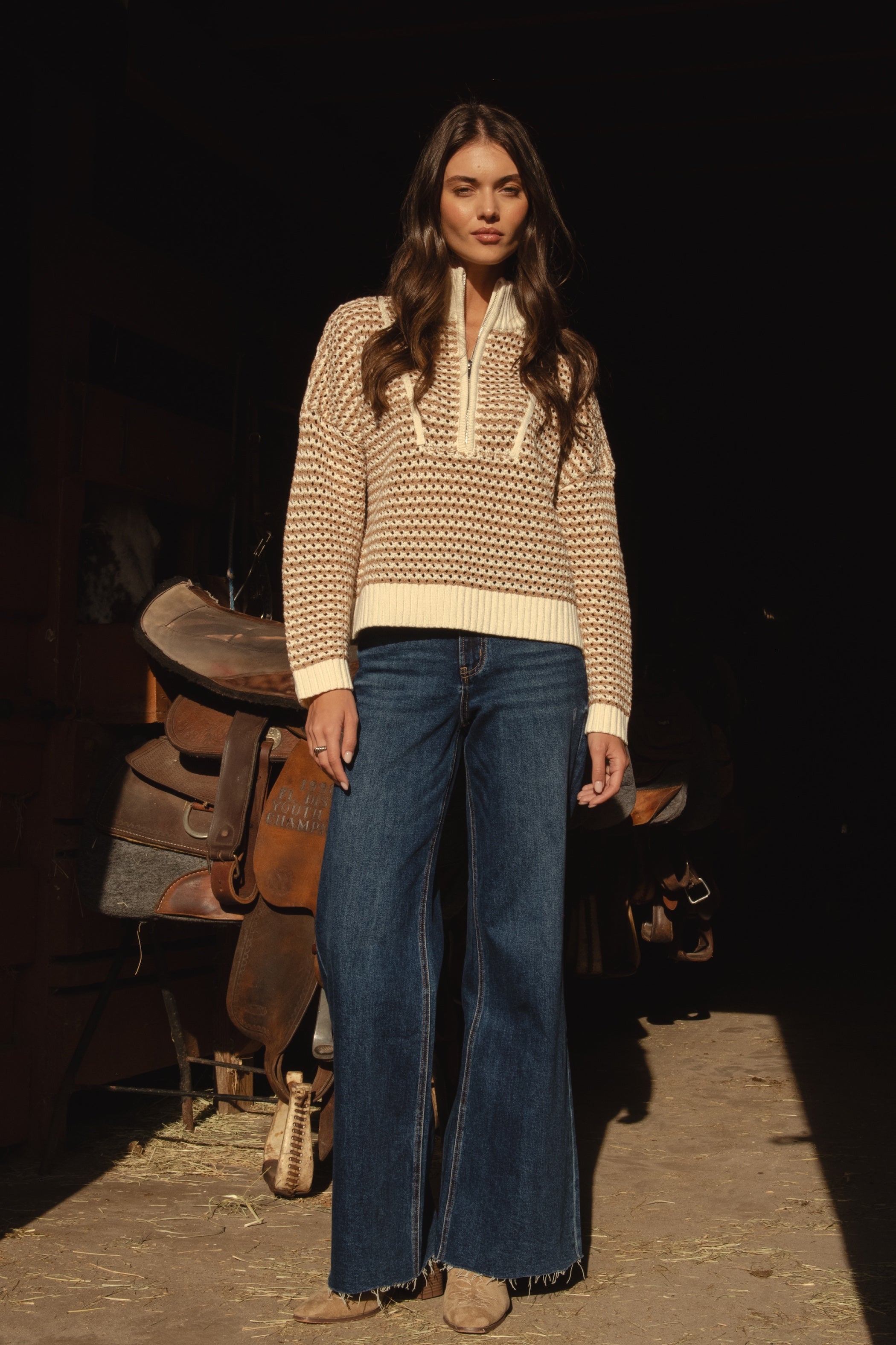 Blair Half Zip Natural