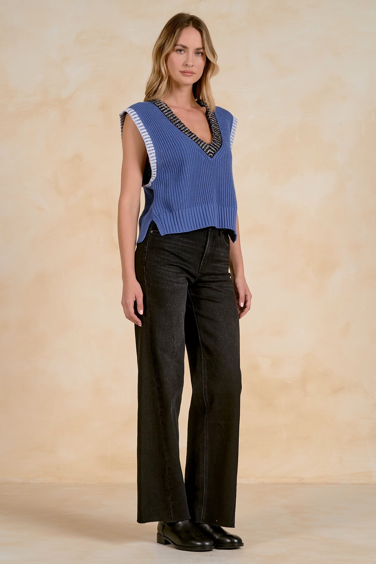 Sierra Sweater Vest Sapphire Blue