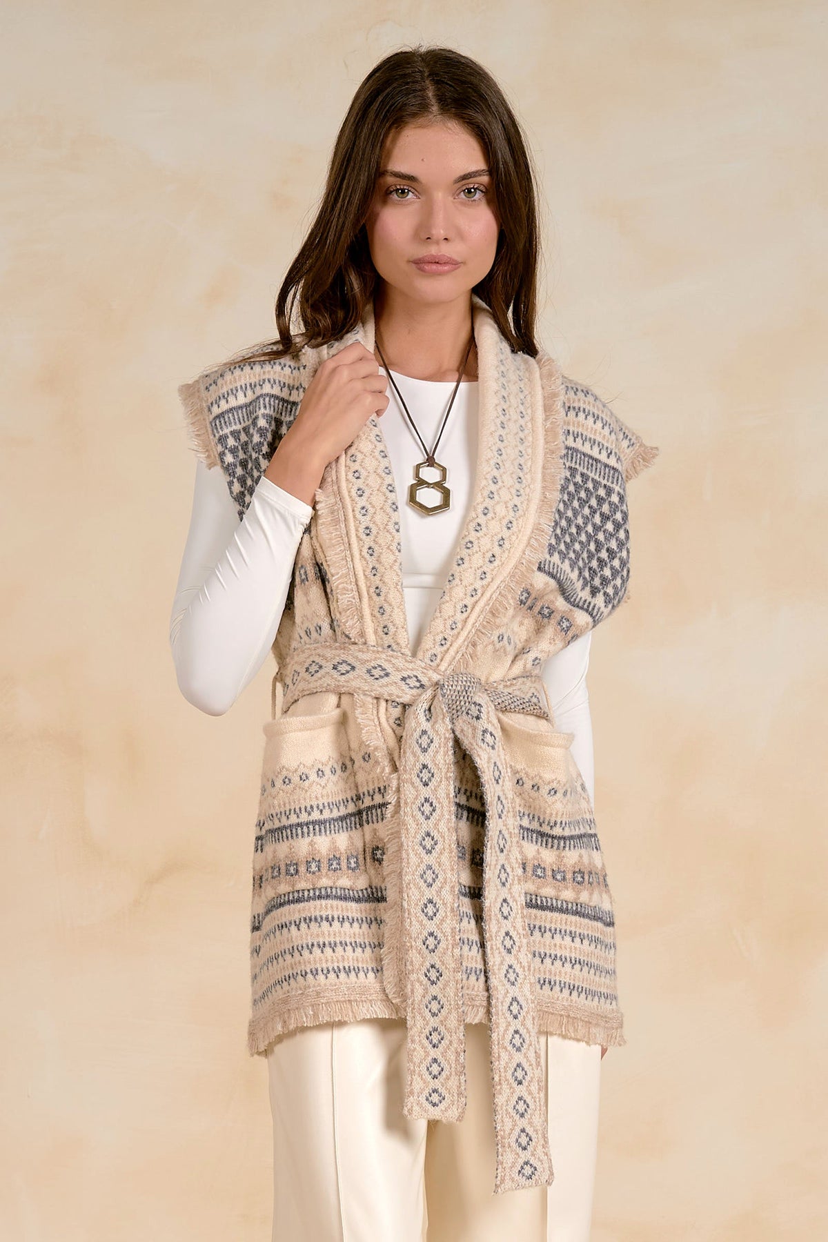 Echo Sleeveless Cardigan Off White