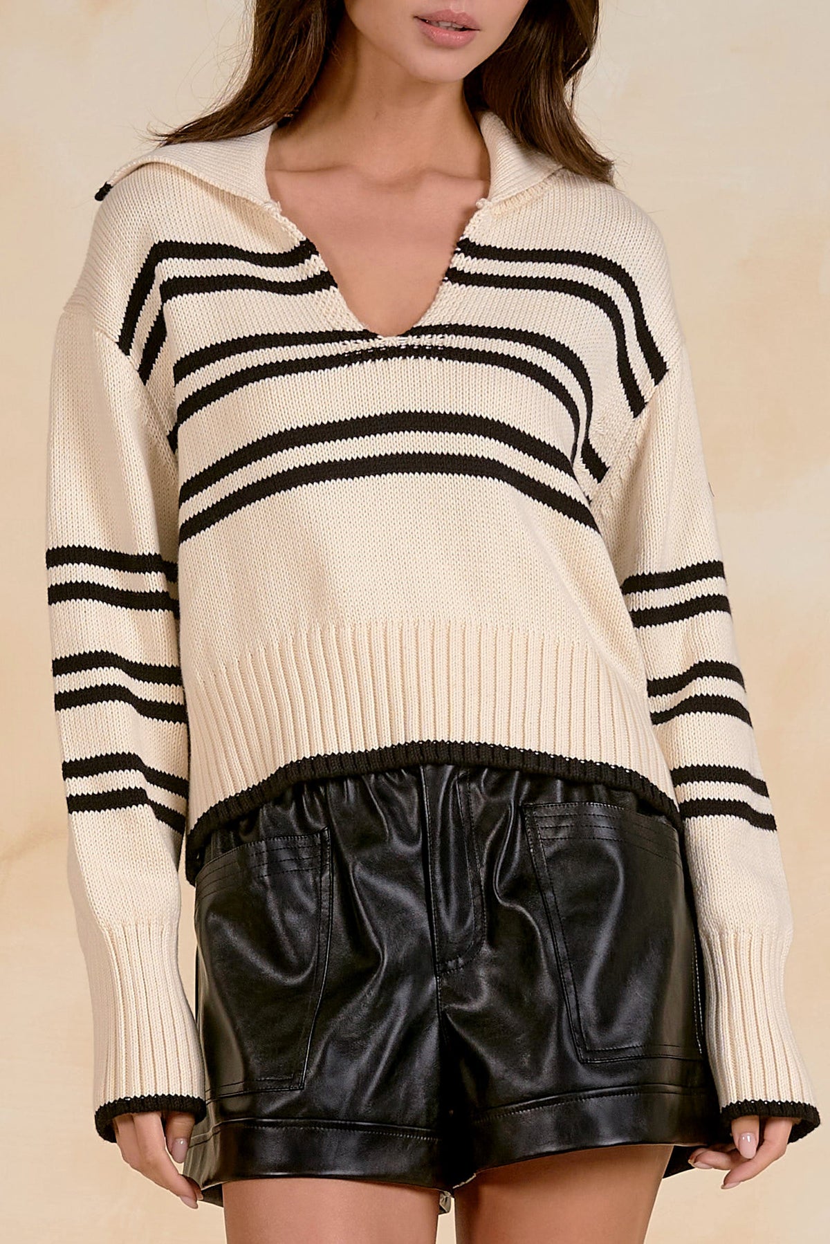 Sansa Sweater White Stripe