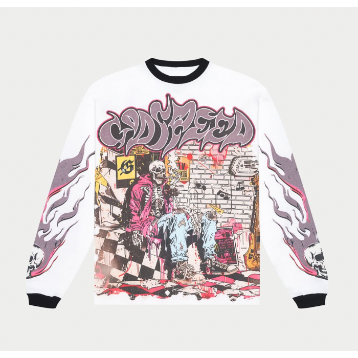 Godspeed Stoner Longsleeve (White/Black)
