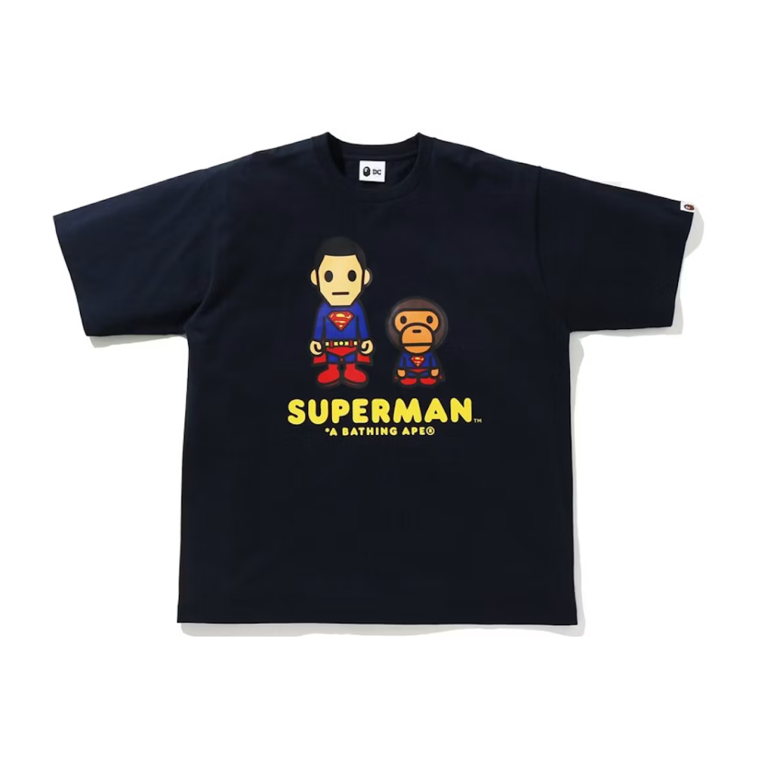 BAPE x DC Milo Superman tee in Navy